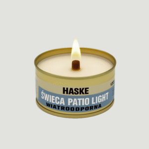 Świeca wiatroodporna Patio Light HaskePRO sojowa ogrodowa + zapałki Haske